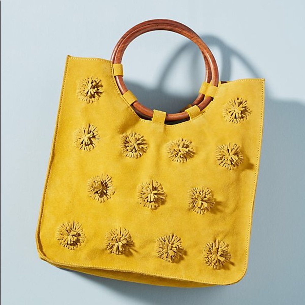 Anthropologie Alana Pom - Pom Tote Bag
